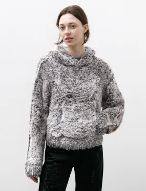 Silk Fur Hoodie White/Black