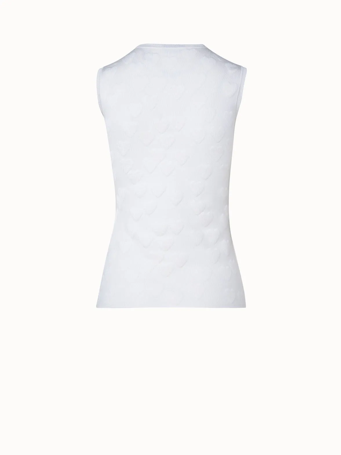 Silk Stretch 3D Hearts Jacquard Pullover