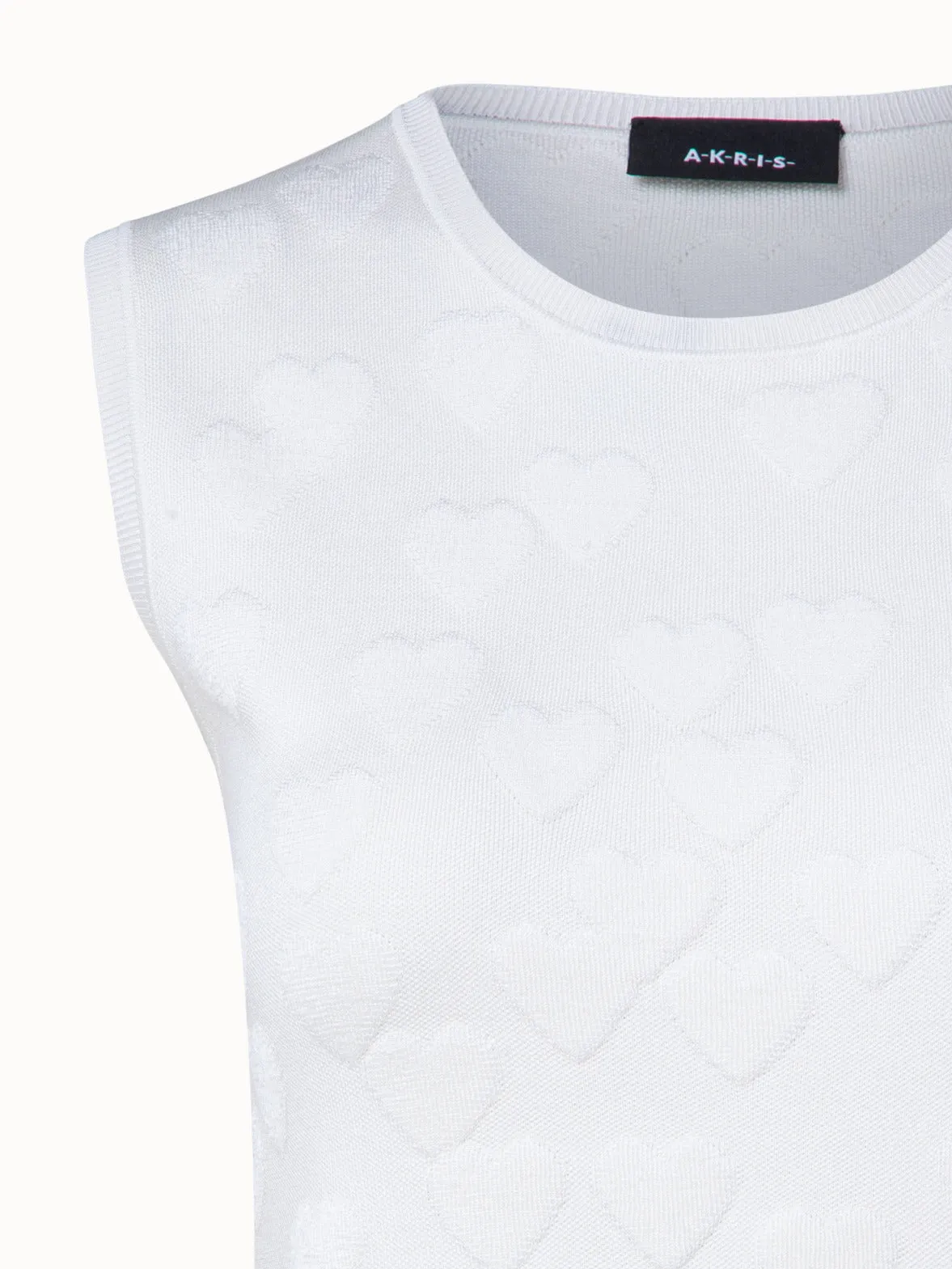 Silk Stretch 3D Hearts Jacquard Pullover
