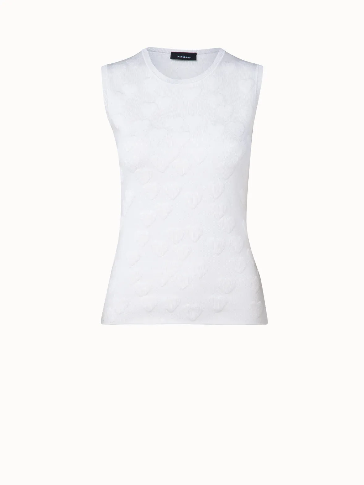 Silk Stretch 3D Hearts Jacquard Pullover