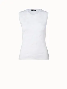 Silk Stretch 3D Hearts Jacquard Pullover