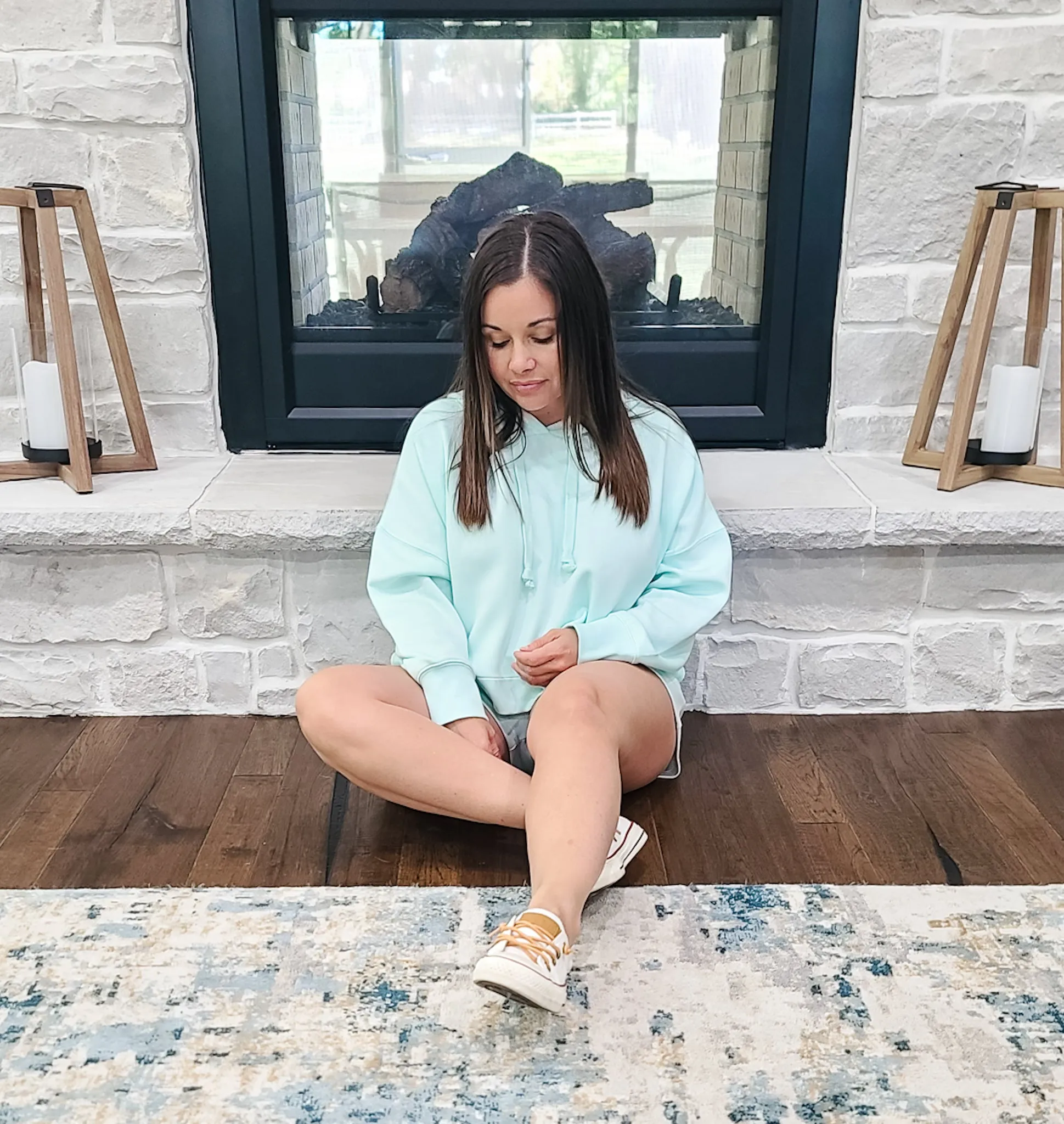 Simply Southern Cropped Hoodie - Ice