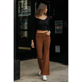 Soft Stretchy High Rise Everyday Flare Jeans - Hazel