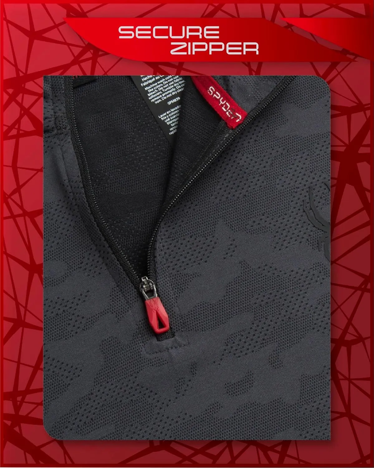 Spyder Men's Active Shirt - Quarter Zip Long Sleeve Fitted Performance Pullover - 1/4 Zip Camo Workout Top for Men (S-XL)