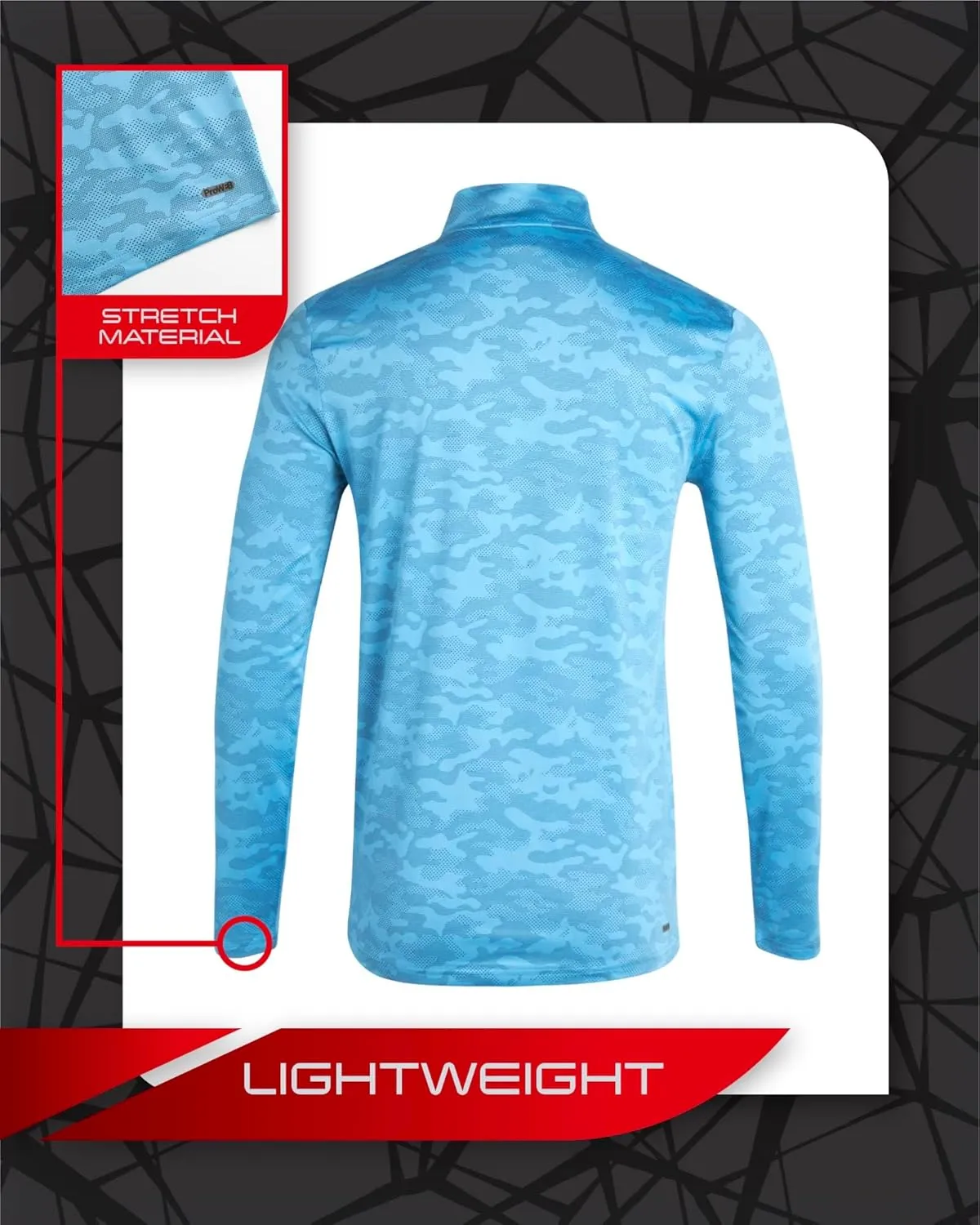 Spyder Men's Active Shirt - Quarter Zip Long Sleeve Fitted Performance Pullover - 1/4 Zip Camo Workout Top for Men (S-XL)
