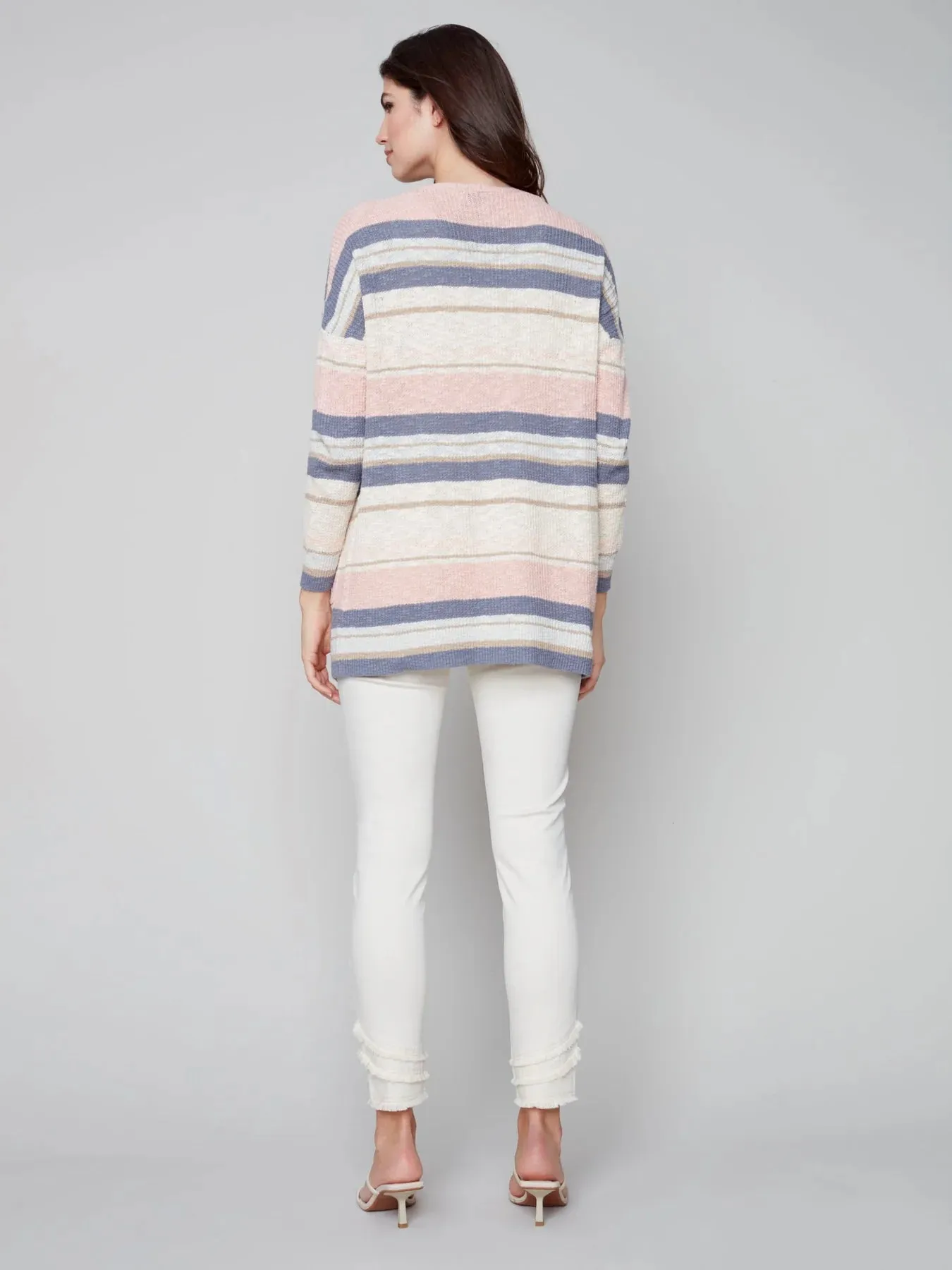 STRIPED CARDIGAN - PEARL
