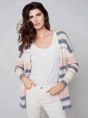 STRIPED CARDIGAN - PEARL