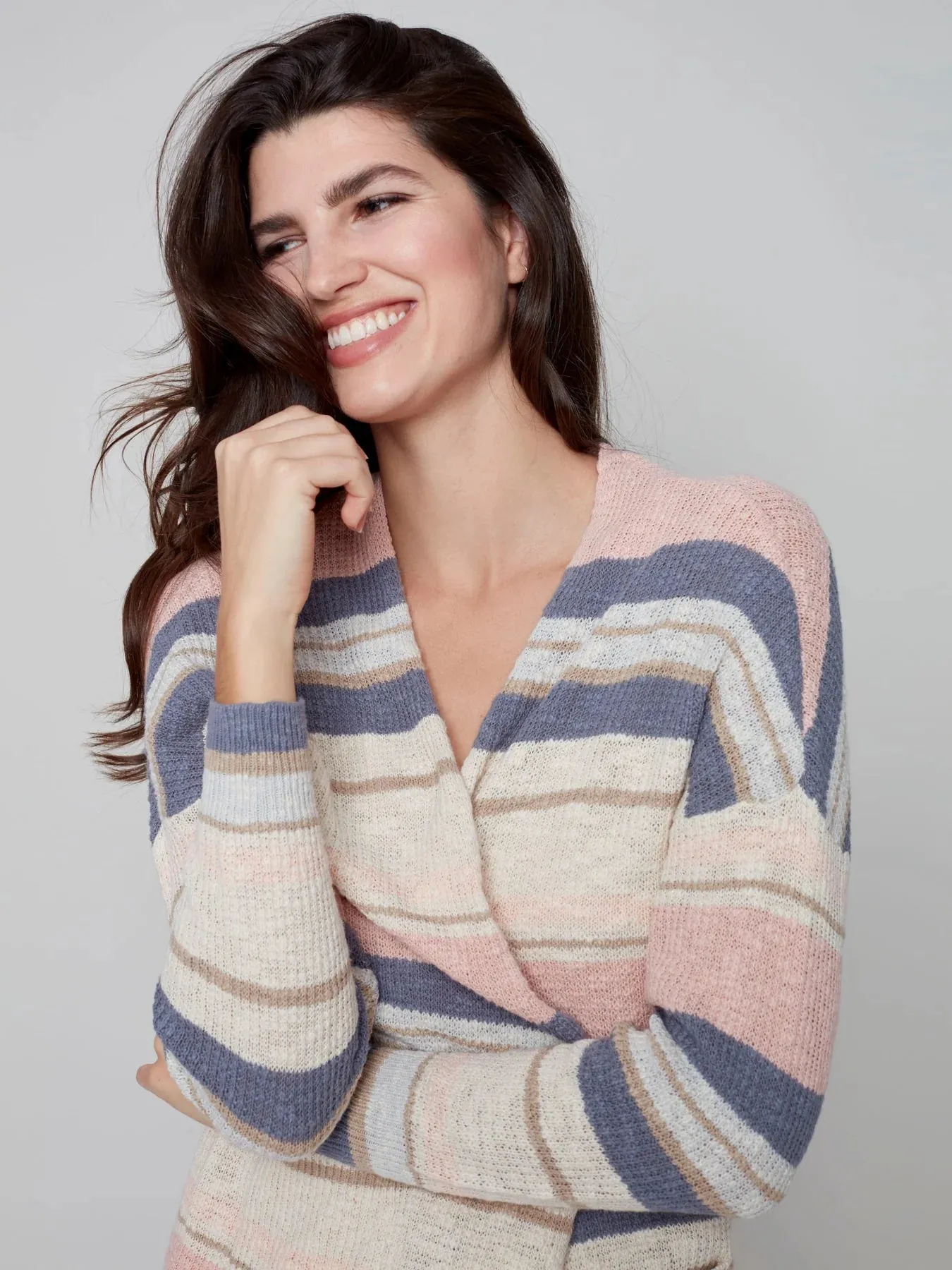 STRIPED CARDIGAN - PEARL
