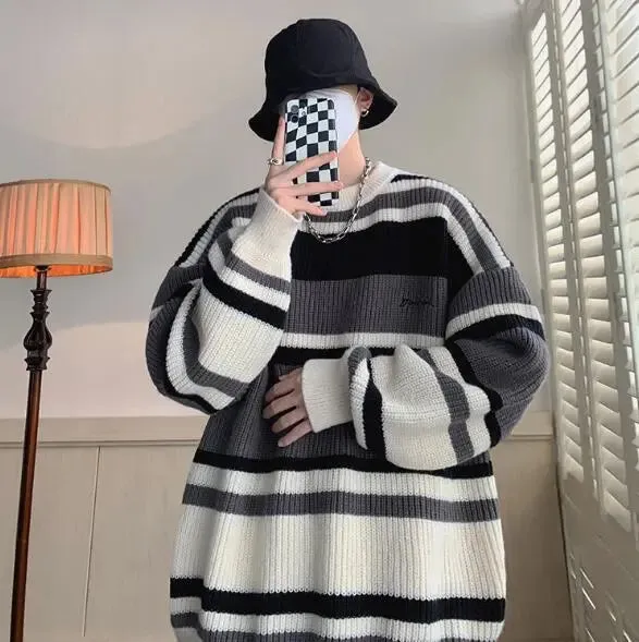 Striped Contrast Colour Boys Sweater