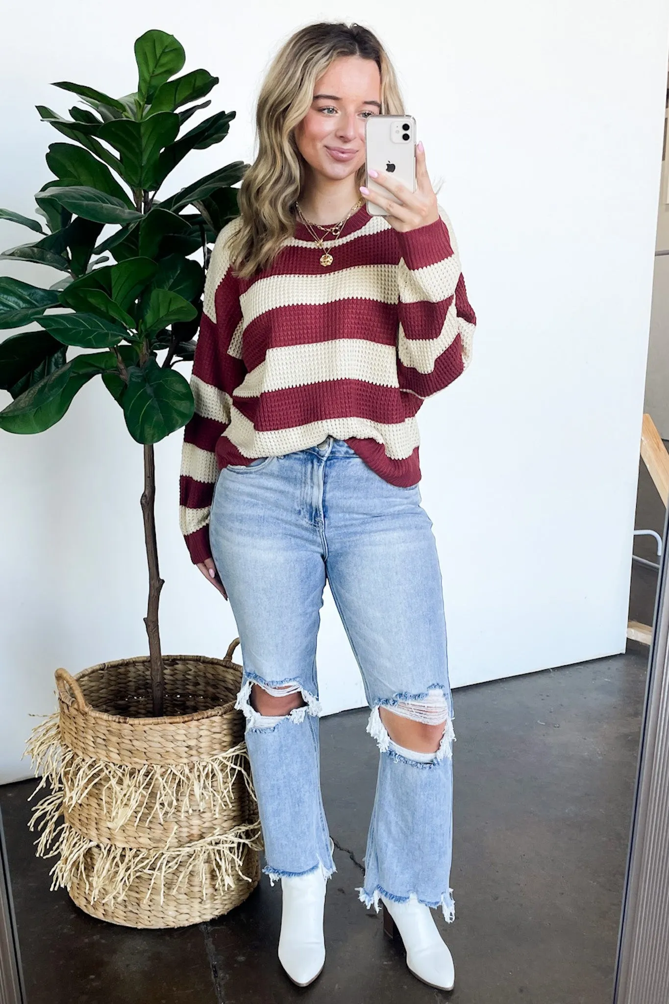 Sunset Stroll Super Soft Knit Striped Sweater