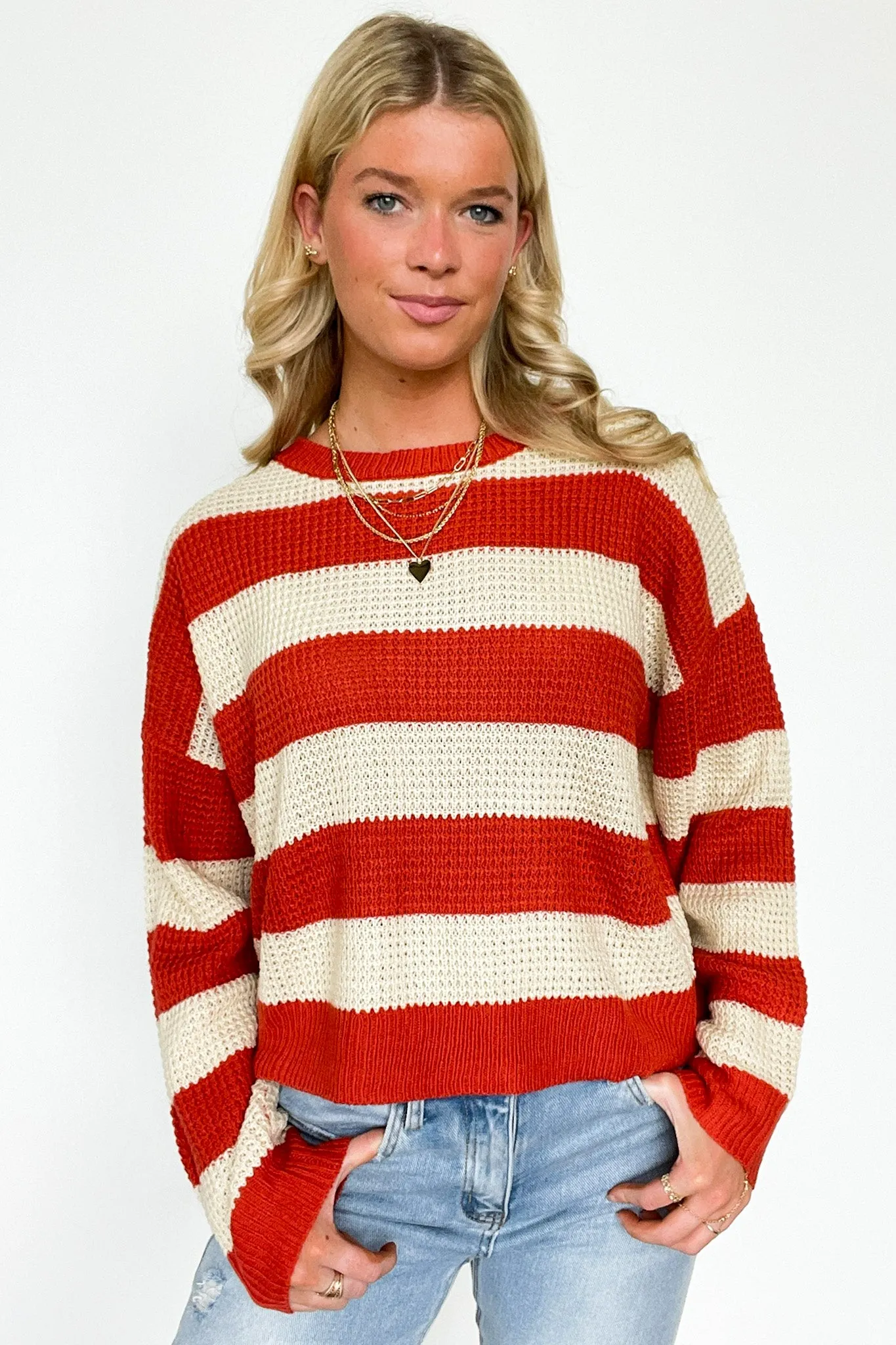 Sunset Stroll Super Soft Knit Striped Sweater