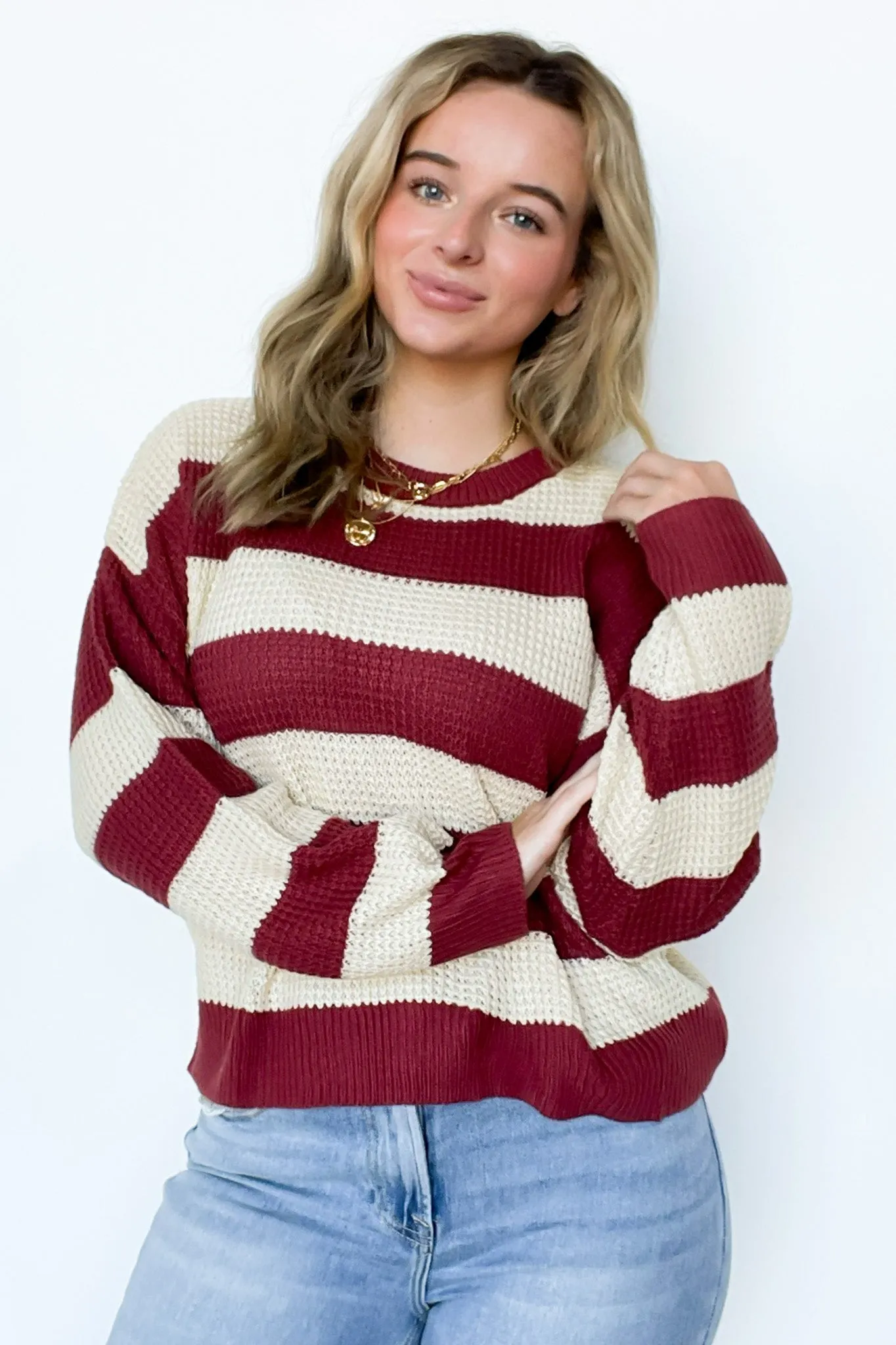 Sunset Stroll Super Soft Knit Striped Sweater