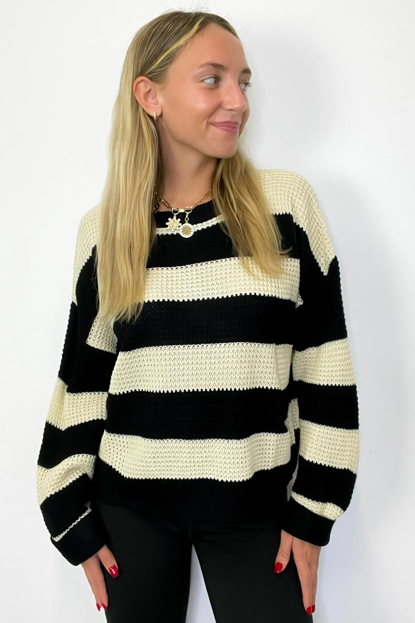 Sunset Stroll Super Soft Knit Striped Sweater