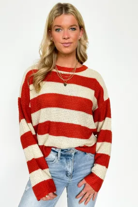 Sunset Stroll Super Soft Knit Striped Sweater