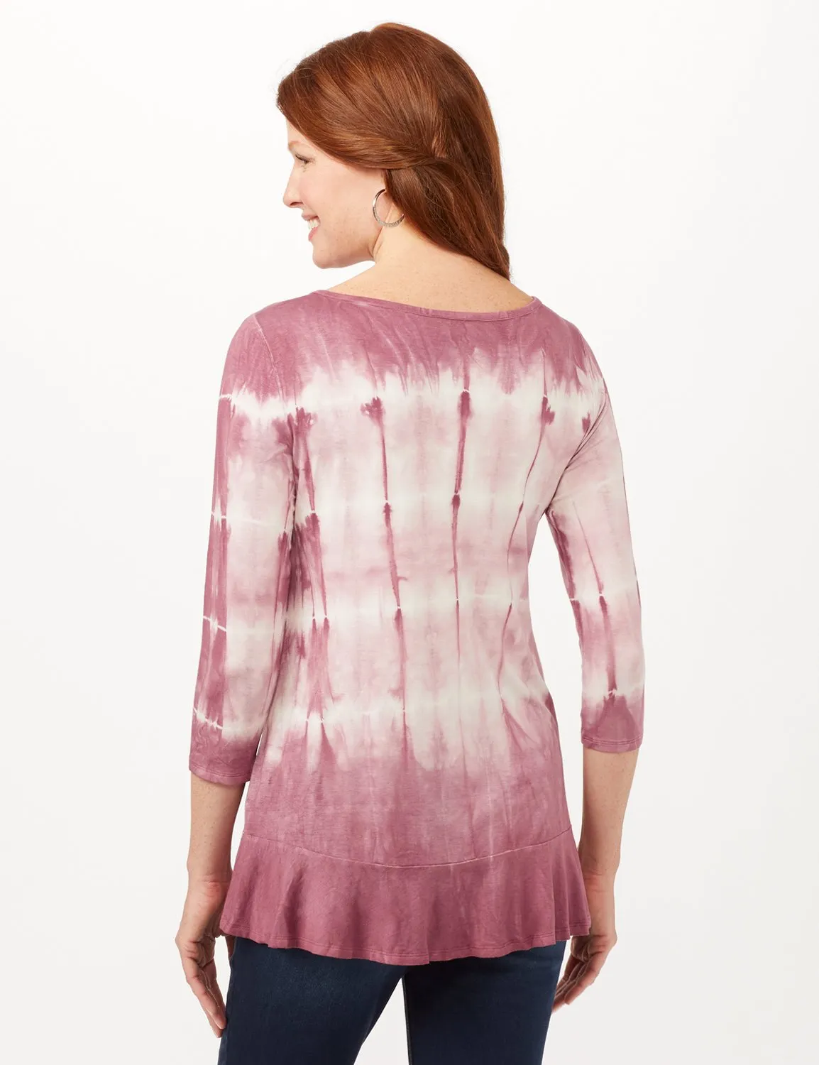 Tie Dye Hi-Lo Hem Knit Top