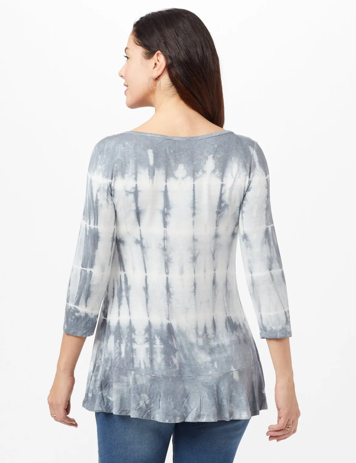 Tie Dye Hi-Lo Hem Knit Top