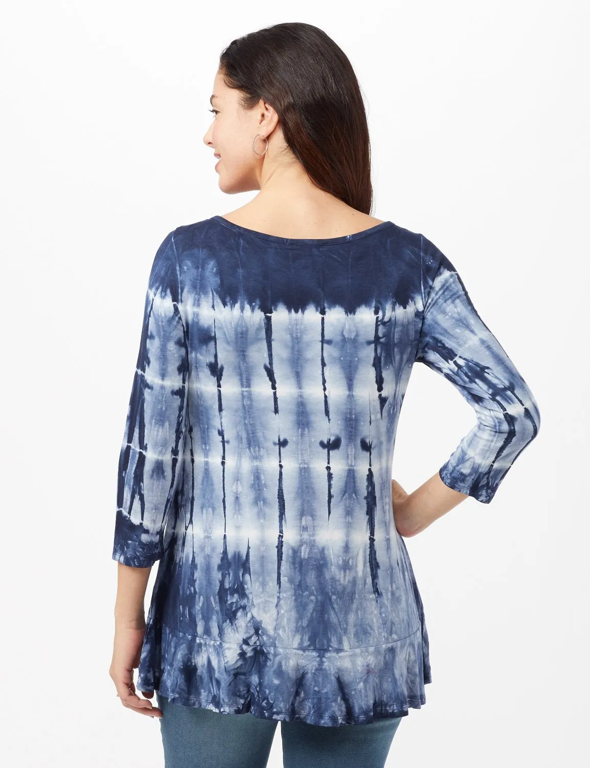 Tie Dye Hi-Lo Hem Knit Top