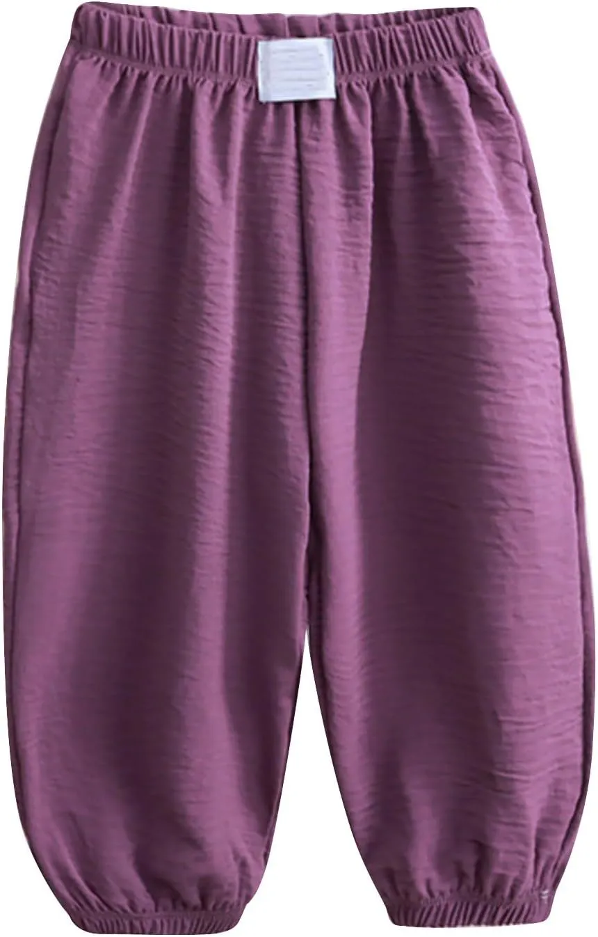 Toddler Boys Baggy Sweatpants Elastic Waist Breathable Comfy Aesthetic Joggers Kids Plain Loose Athletic Trousers