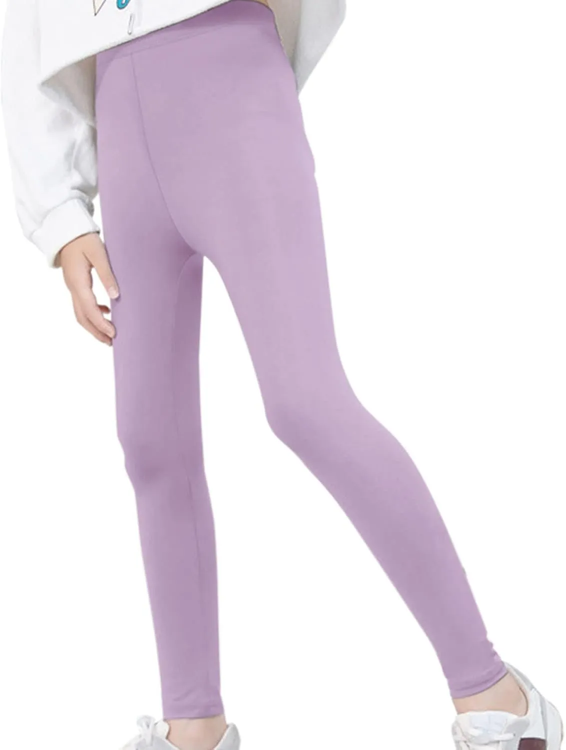 Toddler Little Girls High Waist Leggings for Kids Stretch Athletic Dance Yoga Pants Solid Comfy Leggings Bottoms Clothes