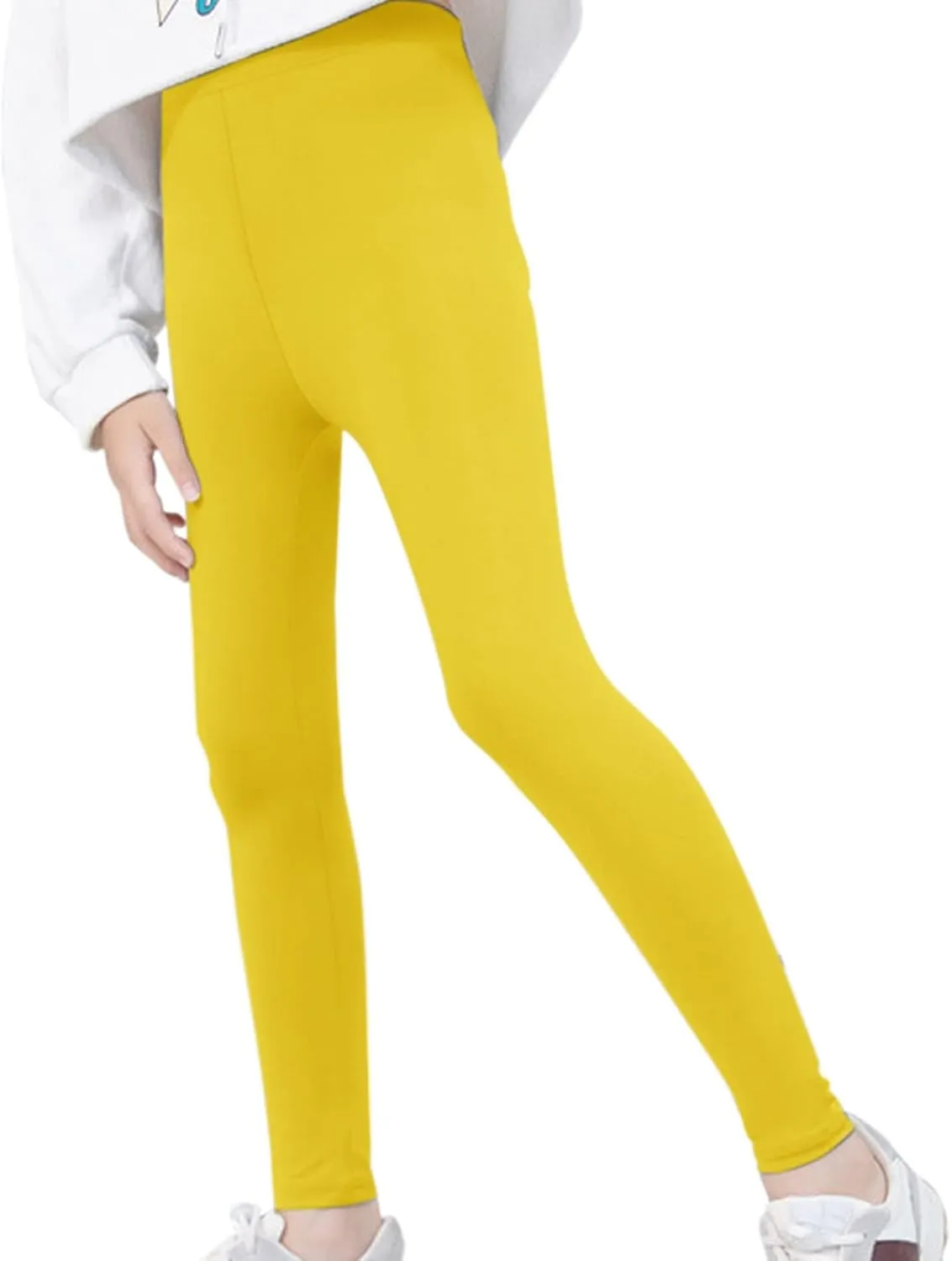 Toddler Little Girls High Waist Leggings for Kids Stretch Athletic Dance Yoga Pants Solid Comfy Leggings Bottoms Clothes