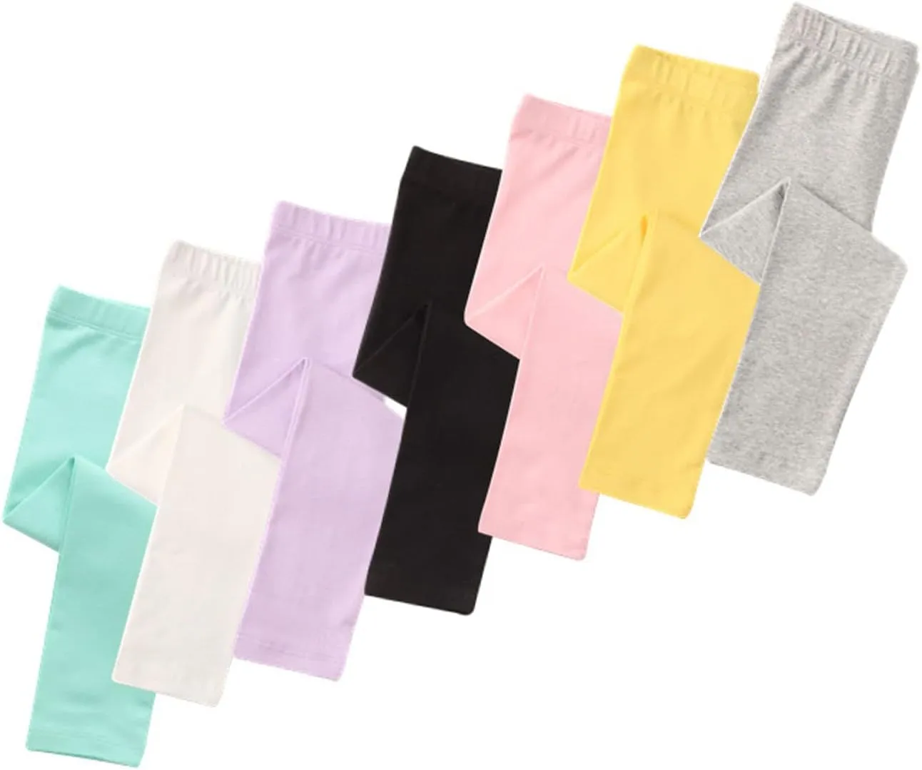 Toddler Little Girls High Waist Leggings for Kids Stretch Athletic Dance Yoga Pants Solid Comfy Leggings Bottoms Clothes