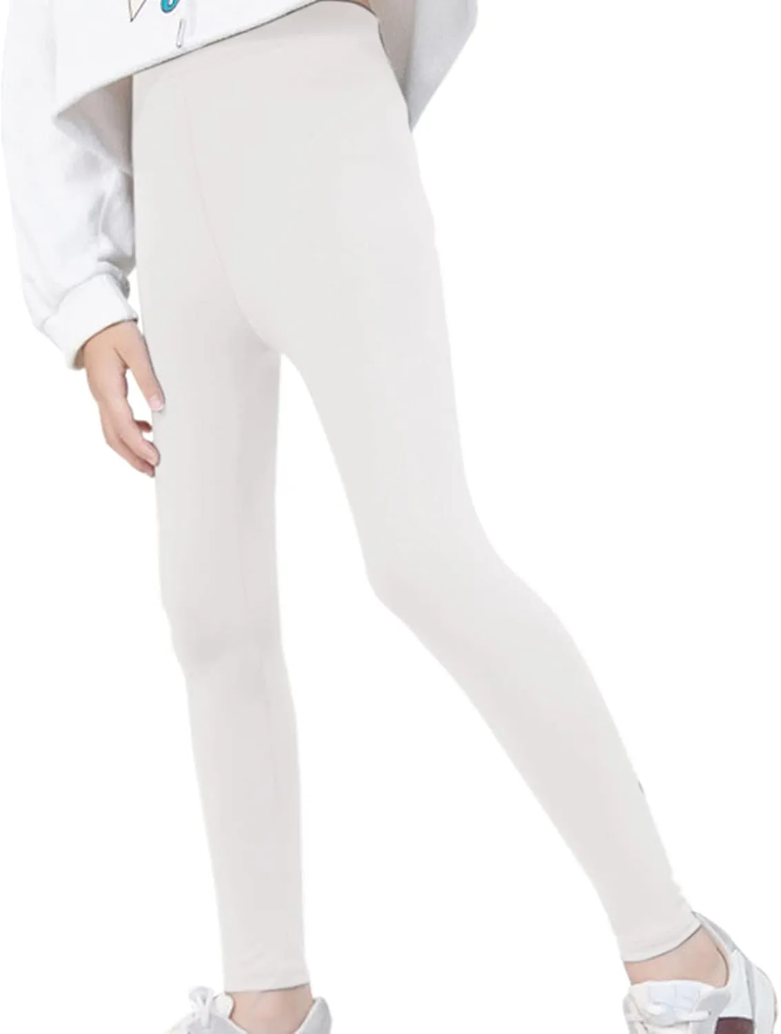 Toddler Little Girls High Waist Leggings for Kids Stretch Athletic Dance Yoga Pants Solid Comfy Leggings Bottoms Clothes