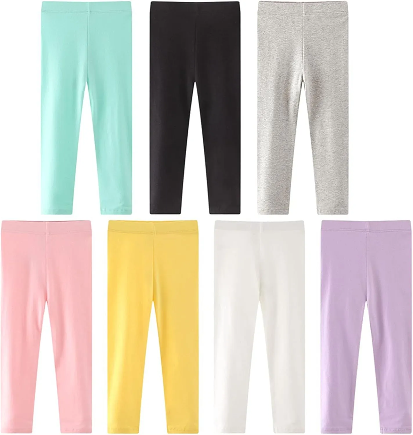 Toddler Little Girls High Waist Leggings for Kids Stretch Athletic Dance Yoga Pants Solid Comfy Leggings Bottoms Clothes