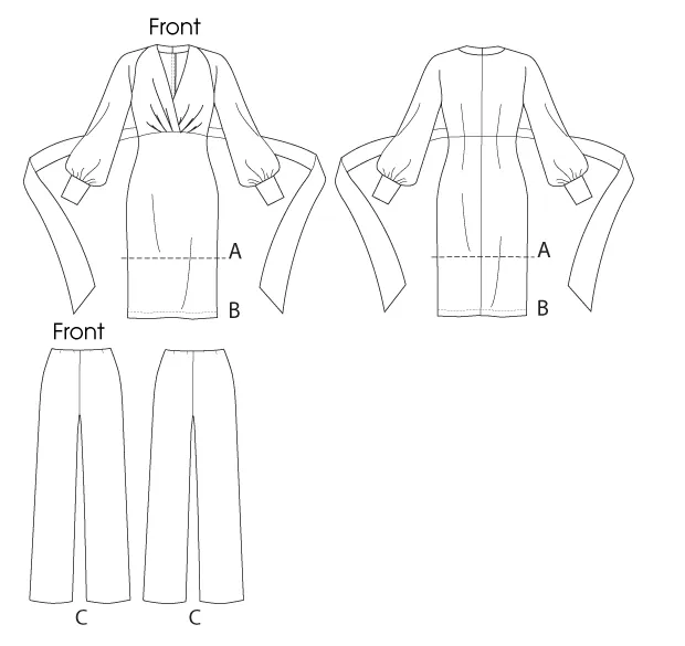 TUNIC/DRESS/TROUSERS - V8825