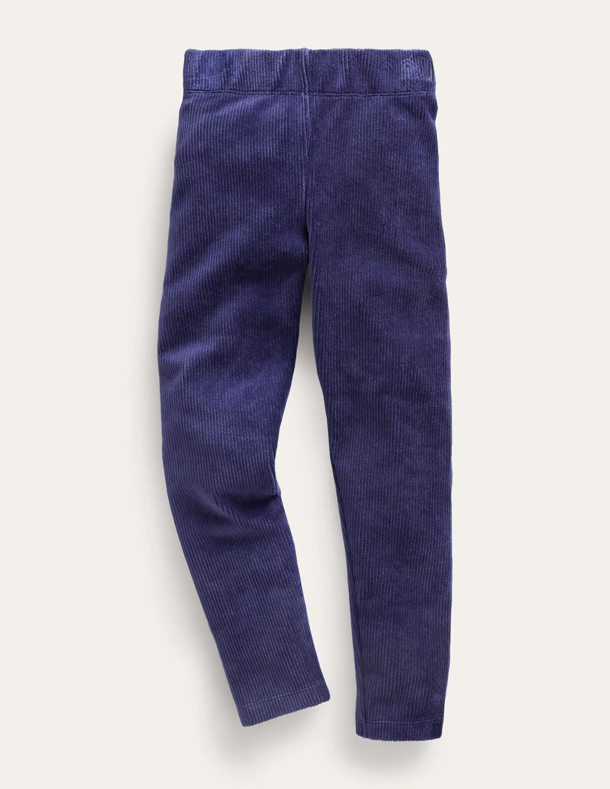 Velour Rib Leggings-Navy