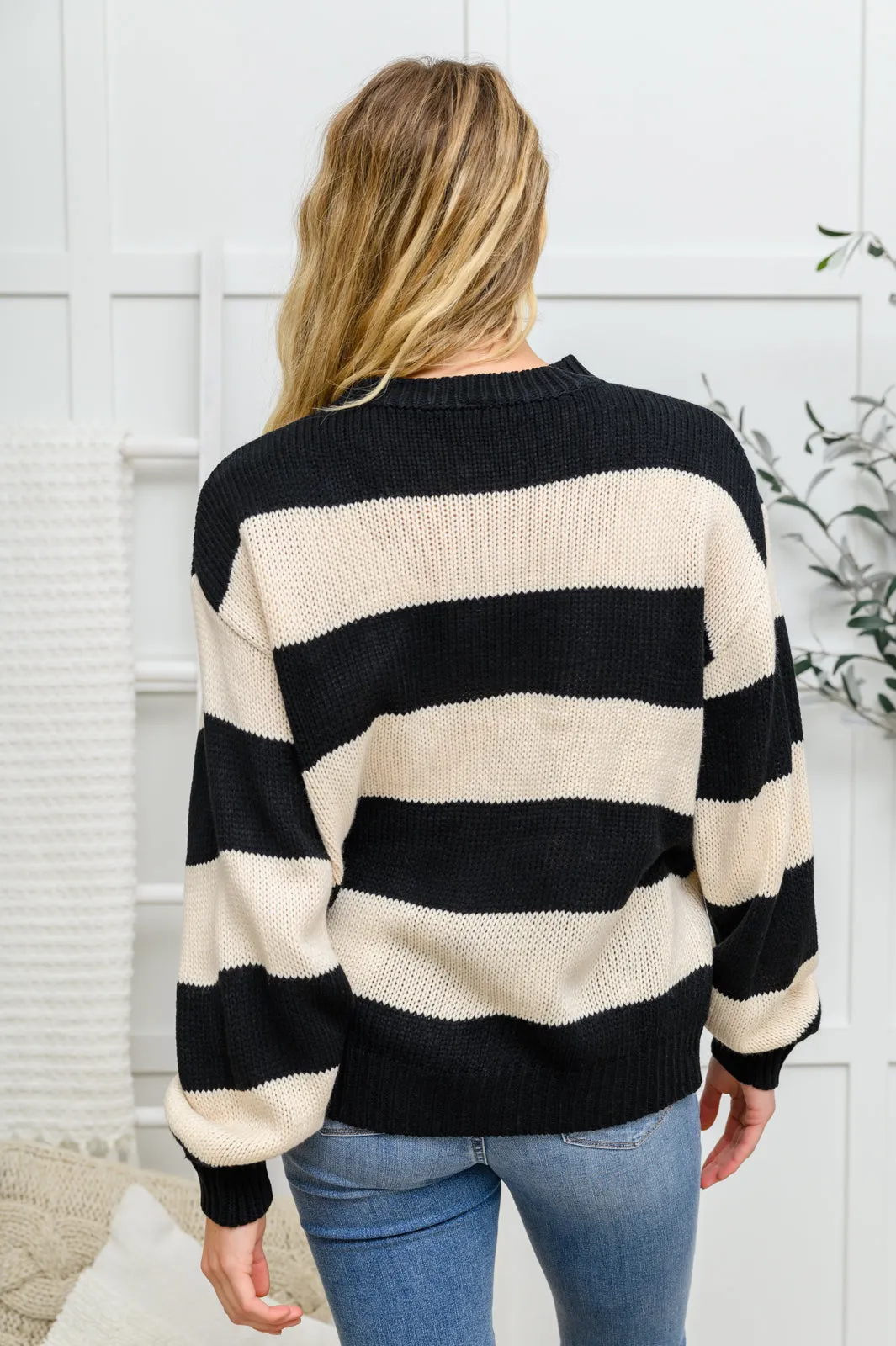 Williams Striped Sweater in Black
