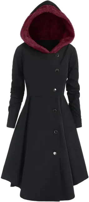 Womens Fashion Elegant Long Trench Coat Plus Size Asymmetric Pleated Skirt Jacket Casual Slim Single Breasted Overcoat