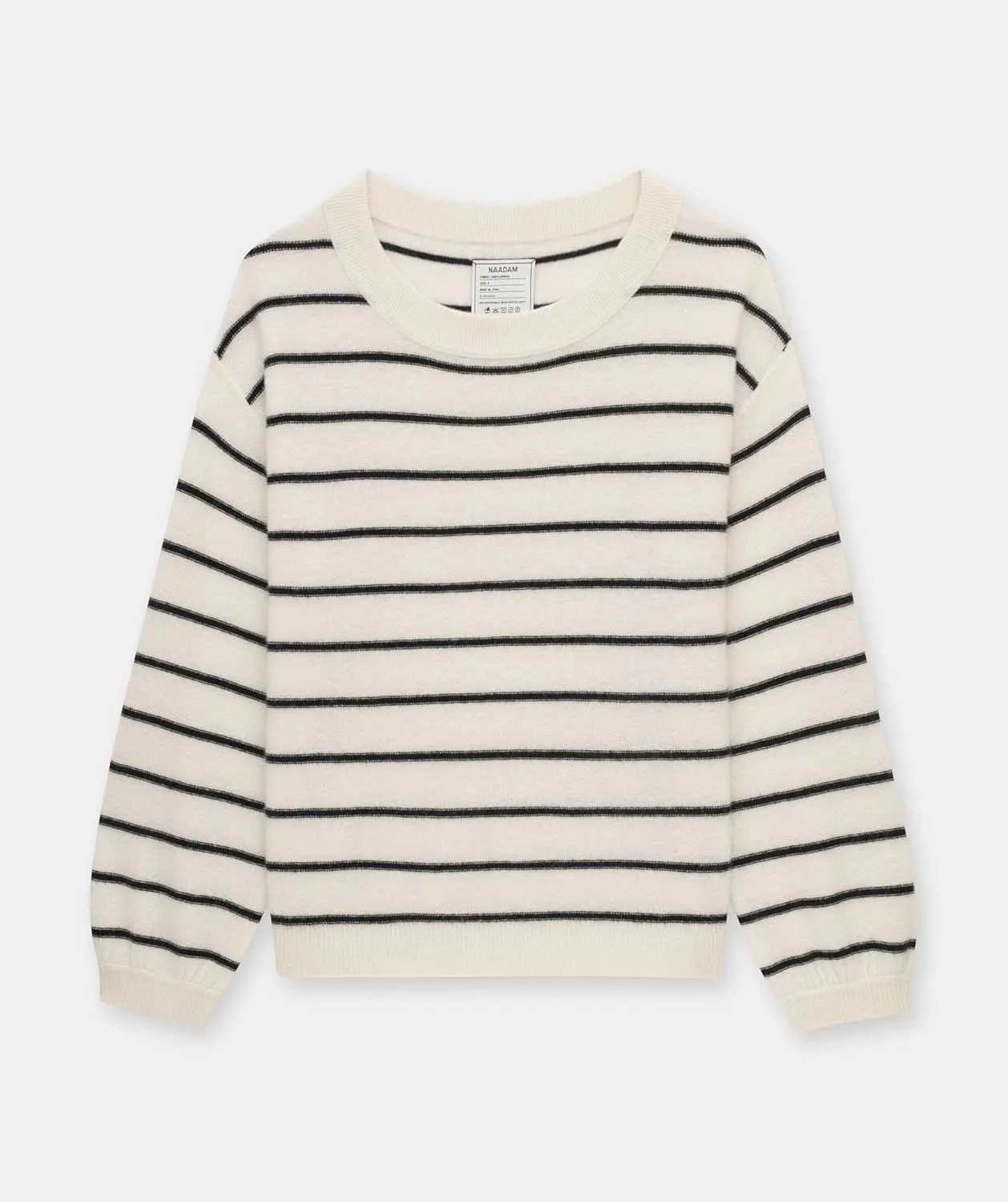 Women's Lightweight Reversible Cashmere Striped Wide Neck Sweater