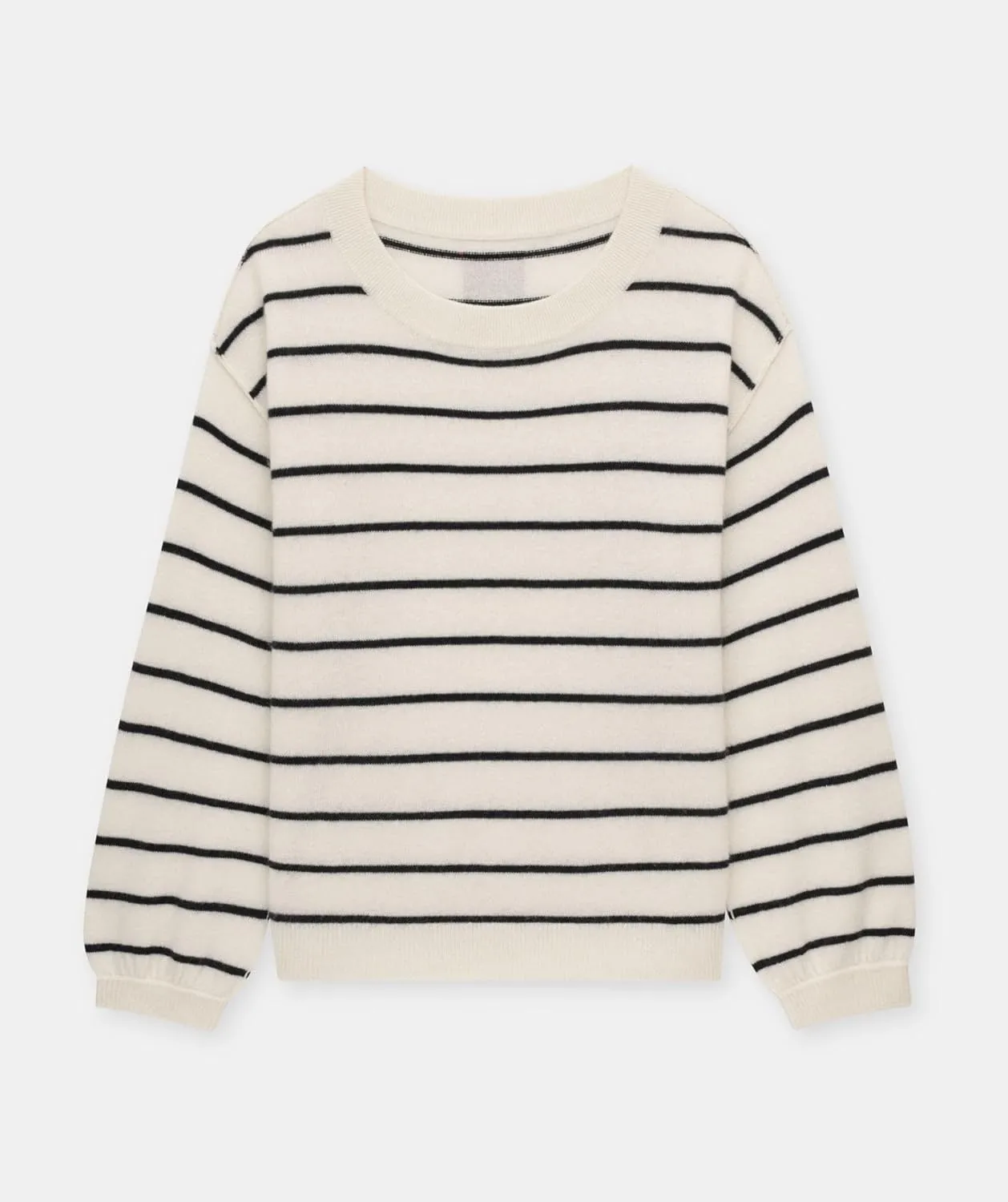 Women's Lightweight Reversible Cashmere Striped Wide Neck Sweater