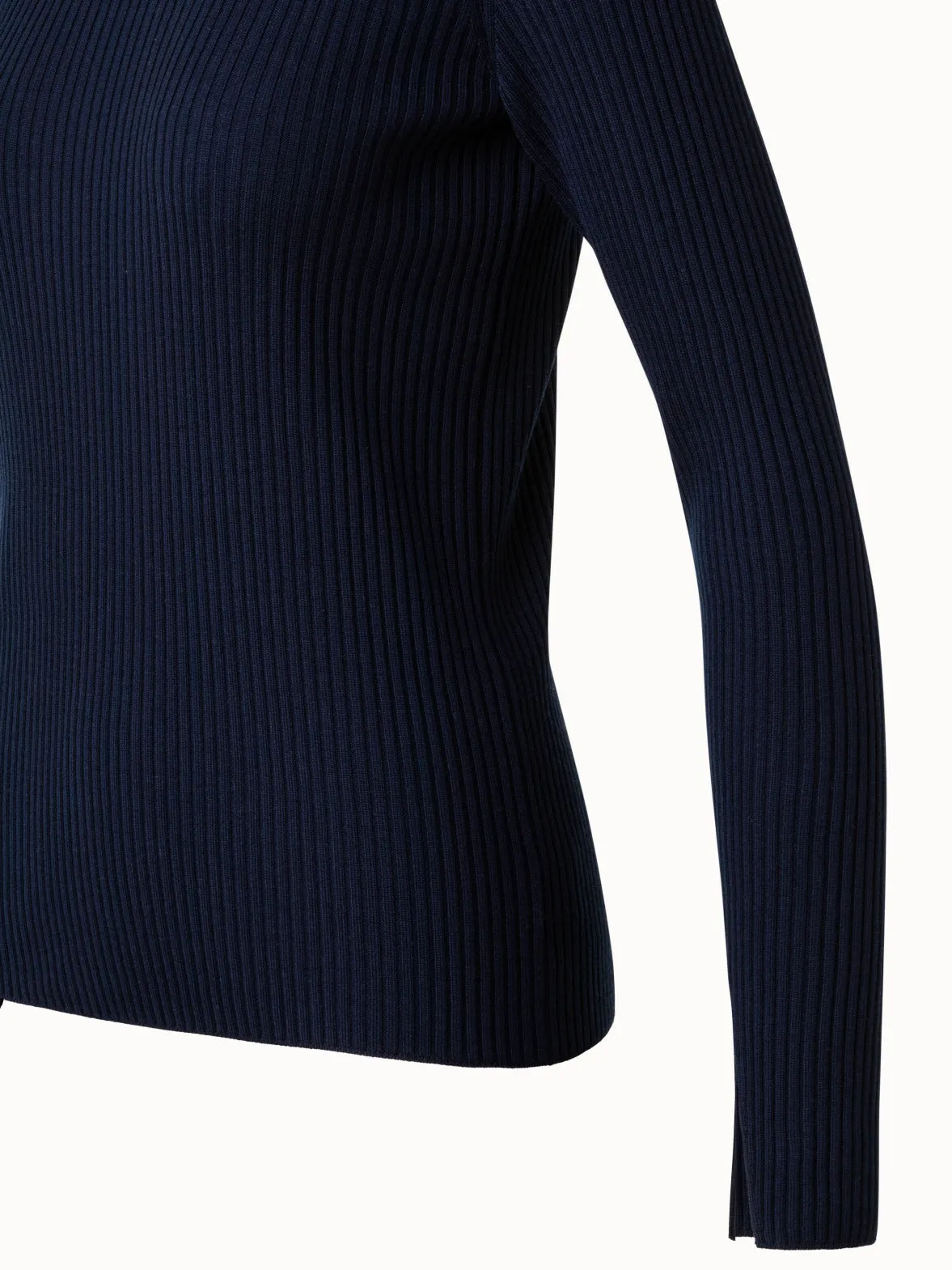 Wool Rib Knit Pullover