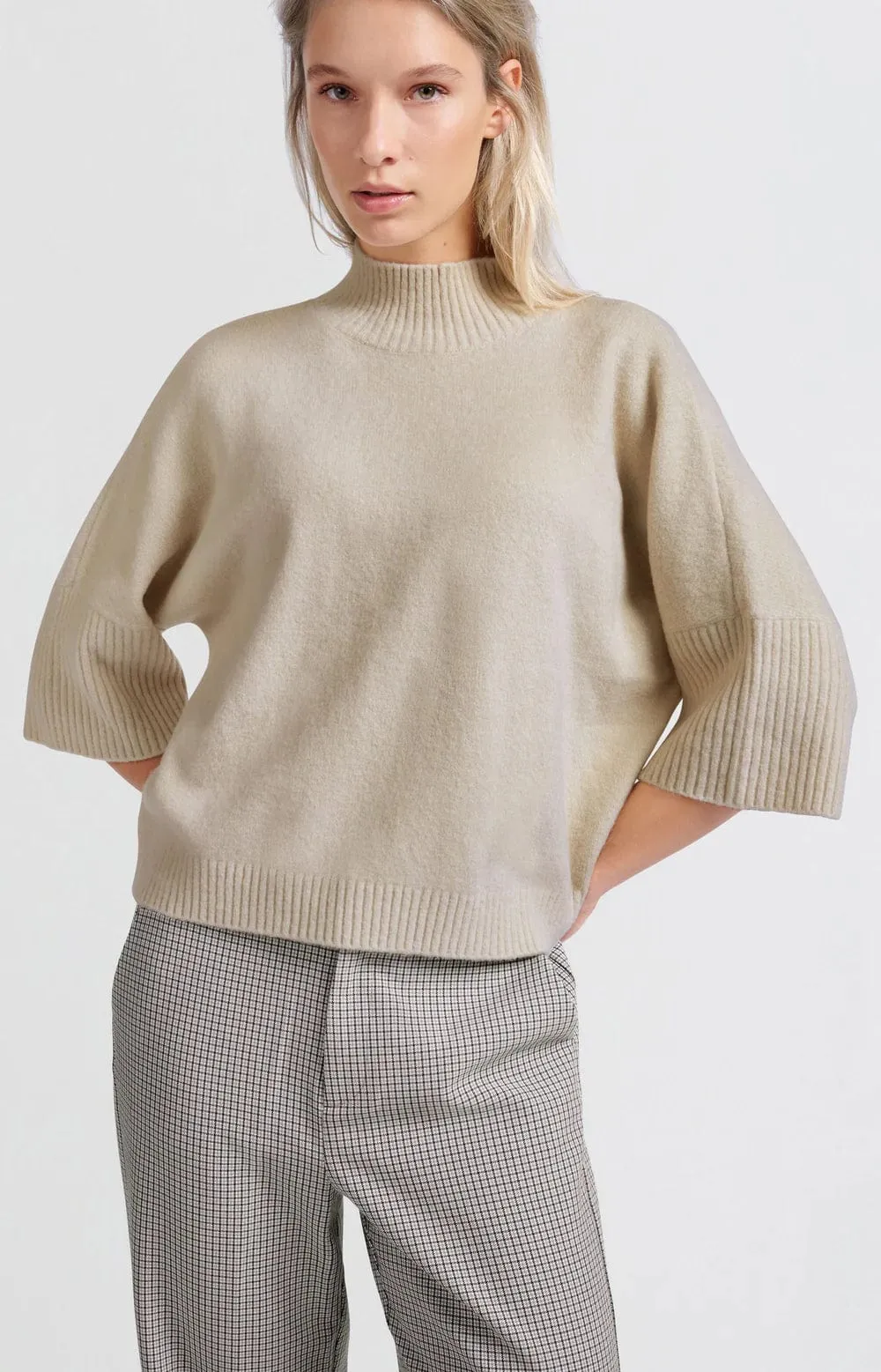 Yaya Soft Sweater High Neck & 3/4 Sleeves