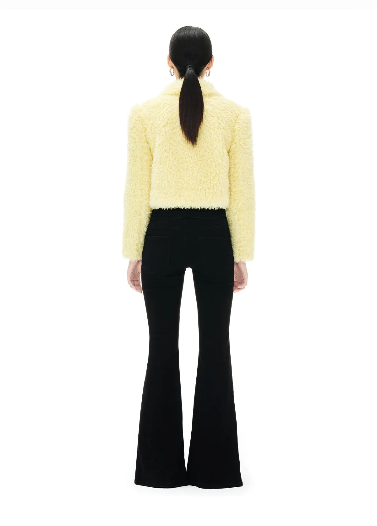 YES BY YESIR 2023 autumn winter  pastel yellow sheep short fur coat- Naia