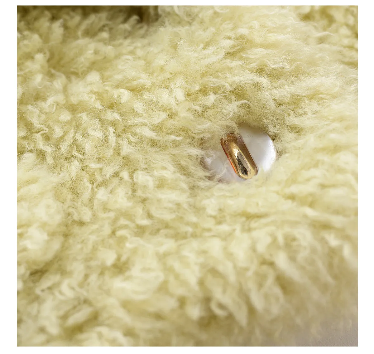 YES BY YESIR 2023 autumn winter  pastel yellow sheep short fur coat- Naia